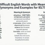 90 Difficult English Words with Meaning, Synonyms and Examples for IELTS