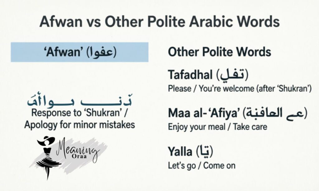 Afwan vs Other Polite Arabic Words
