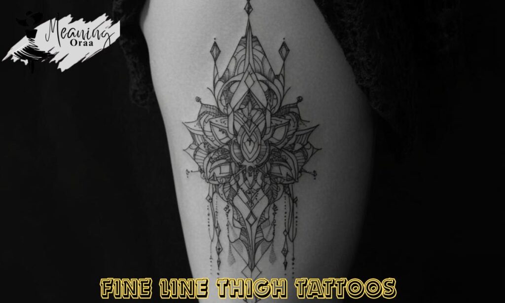 Fine Line Thigh Tattoos