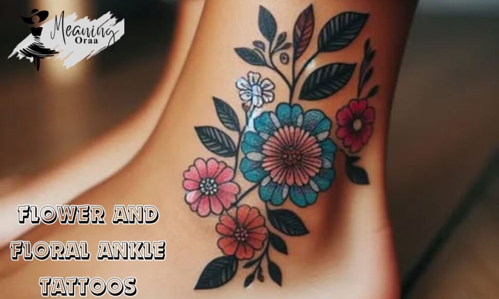 Flower and Floral Ankle Tattoos