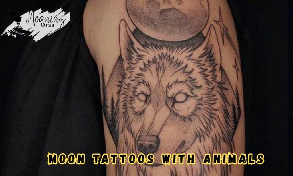 Moon Tattoos With Animals