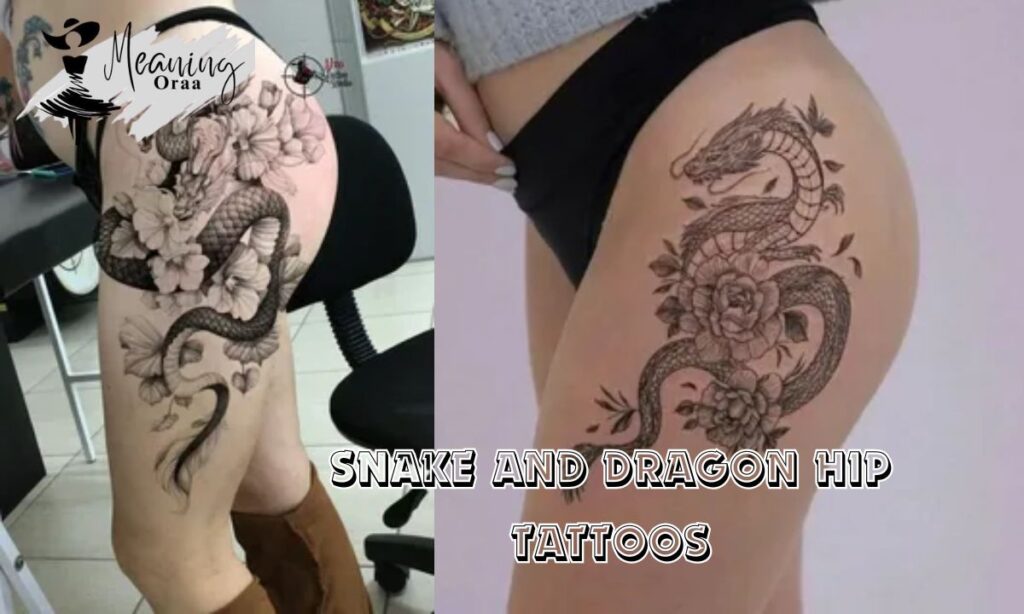 Snake and Dragon Hip Tattoos